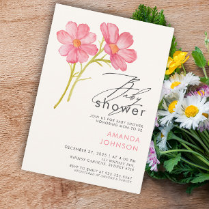 Bohemian Wildflower Floral Baby Shower Invitation