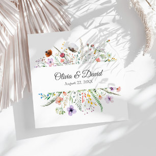 Bohemian Wildflower Meadow Wedding Napkins