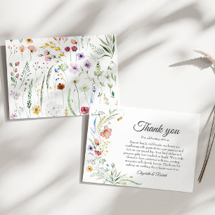 Bohemian Wildflower Meadow Wedding Thank You Card