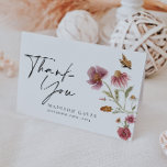 Bohemian Wildflower Thank You Card<br><div class="desc">Watercolor Wildflower Bridal Shower Thank You,  Card. This card is chraacterised by wildflowers with two modern high-class fonts that shape the trends of the present and future festive events.
Check out the whole collection: https://www.zazzle.com/collections/bridal_shower_floral_collection-119437295278297444</div>