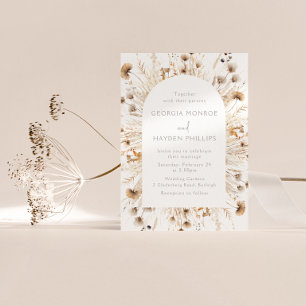 Bohemian Wildflower Watercolor Wedding Invitation