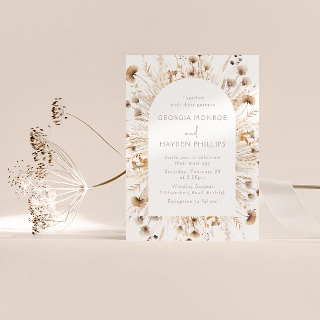 Bohemian Wildflower Watercolor Wedding Invitation (Creator Uploaded)