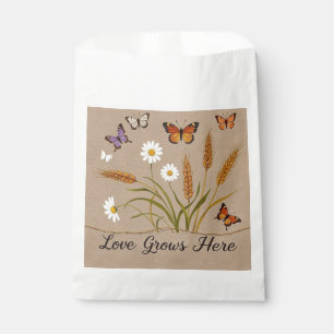 Bohemian Wildflowers, butterflies, wheat stalks Favour Bags