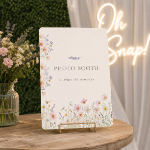 Bohemian Wildflowers Wedding Photo Booth Sign