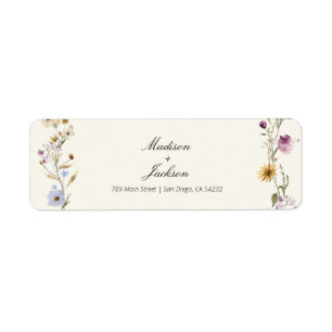 Bohemian Wildflowers Wedding Return Address
