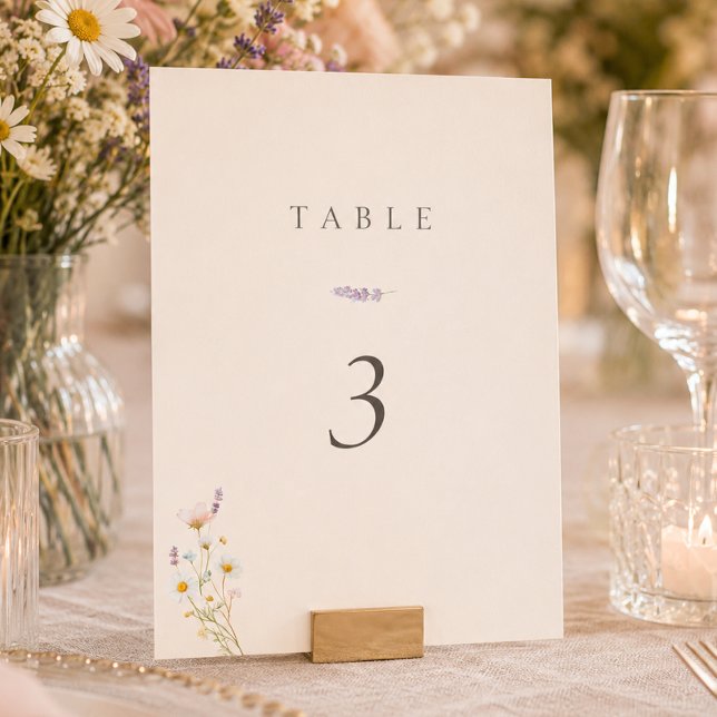 Bohemian Wildflowers Wedding Table Number (Bohemian Wildflowers Wedding Table Number)