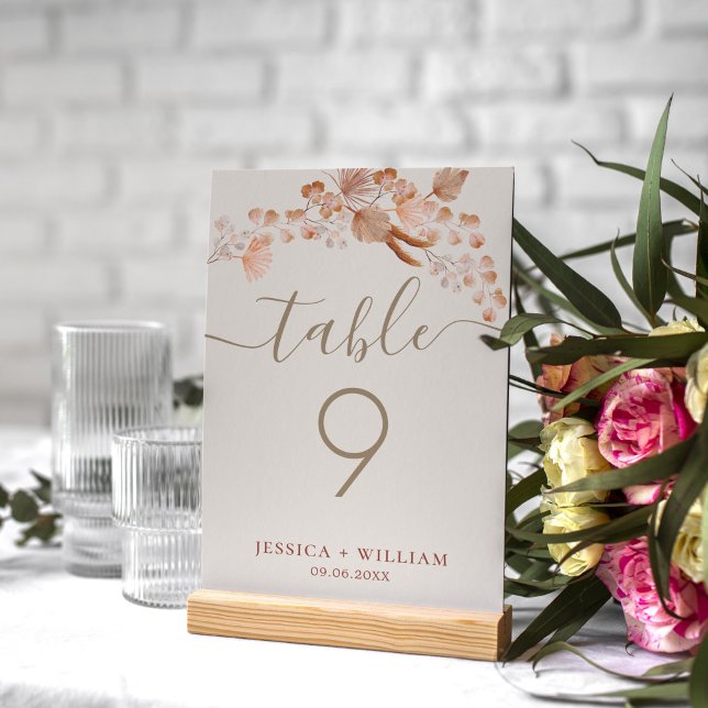 Bohemian With Elegant Calligraphy Script Table Number (Creator Uploaded)