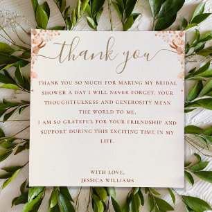 Bohemian With Elegant Script Bridal Shower Thank You Card