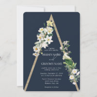 Bohemian Wood Pyramid White Florals Blue Wedding