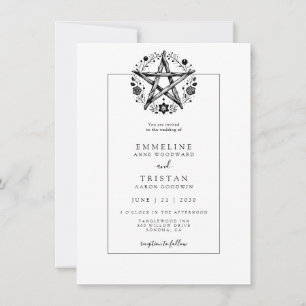 Bohemian Wood Twig Pentacle Wedding Invitation