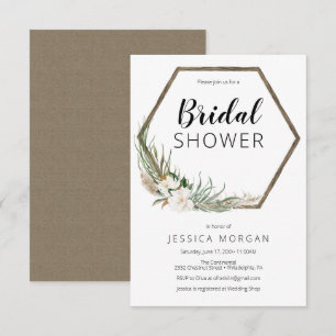 Bohemian Wreath Bridal Shower Invitation Card