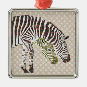 Bohemian Zebras Ornament