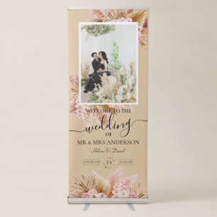 Bohenian boho rust terracotta wedding Welcome Retractable Banner