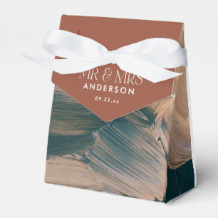 Bohenian boho teal rust terracotta wedding favour favour box