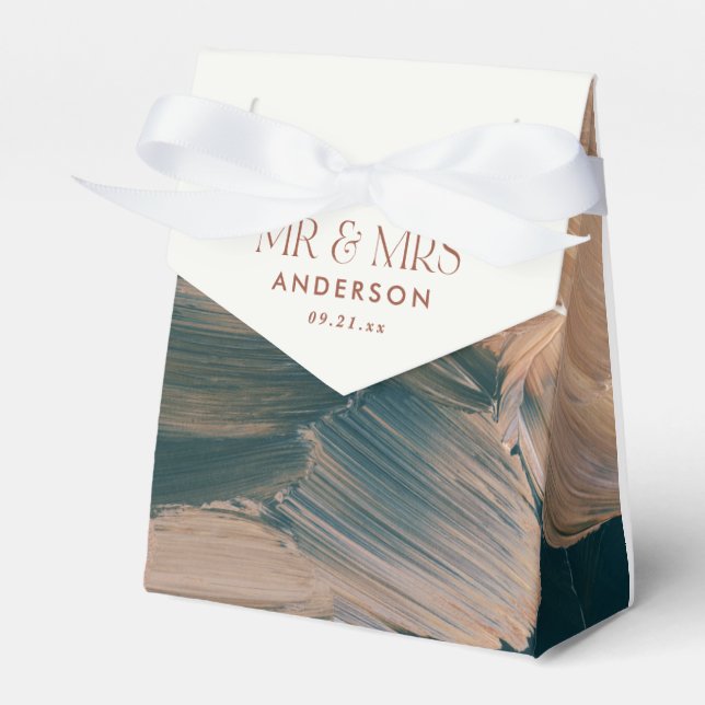 Bohenian boho teal rust terracotta wedding favour  favour box (Front Side)