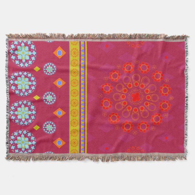 BOHO1 Mandala - Throw Blanket (Front)
