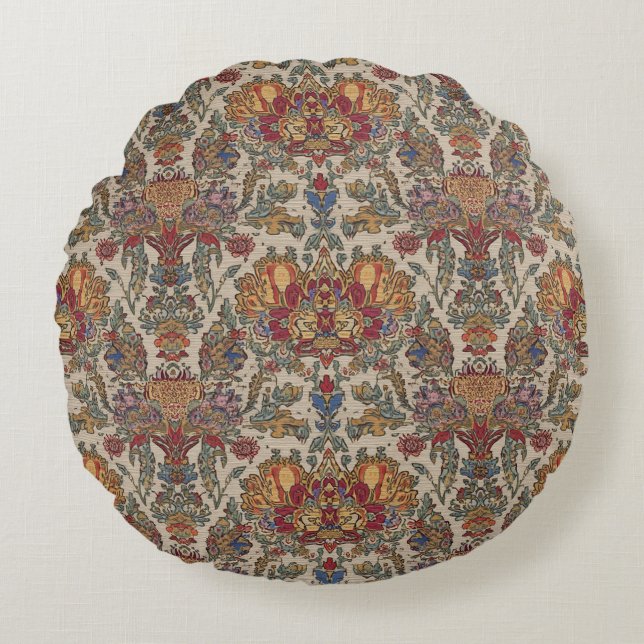 Boho 17th Century Indian Repro Pattern  Round Cushion (Front)