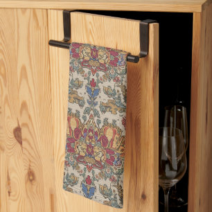 Boho 17th Century Indian Repro Pattern  Tea Towel