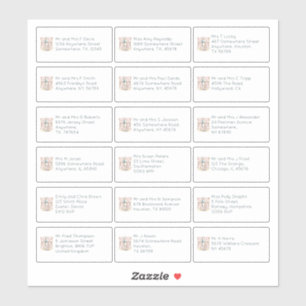 Boho 18 Individual Name Address Wedding Guests