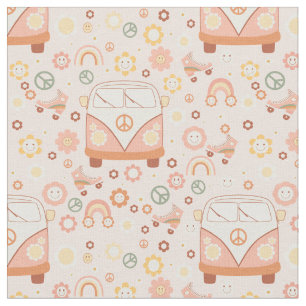 boho 1960s hippie peace van fabric