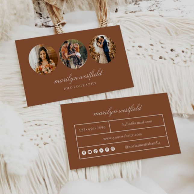 Boho 3 Photo Freelance Business Card (Creator Uploaded)