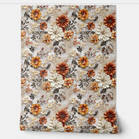 Boho 3d fall autumn wildflowers terracotta rusty