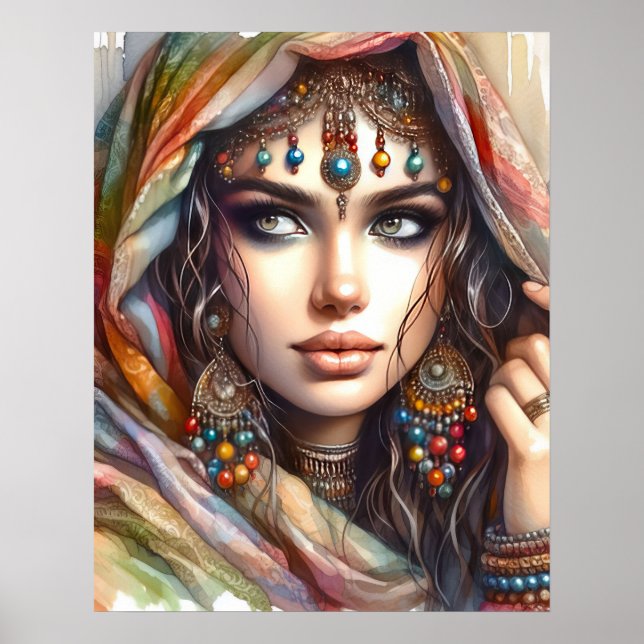 *~* Boho 4  A100 Psychic  Gypsy Woman Poster (Front)