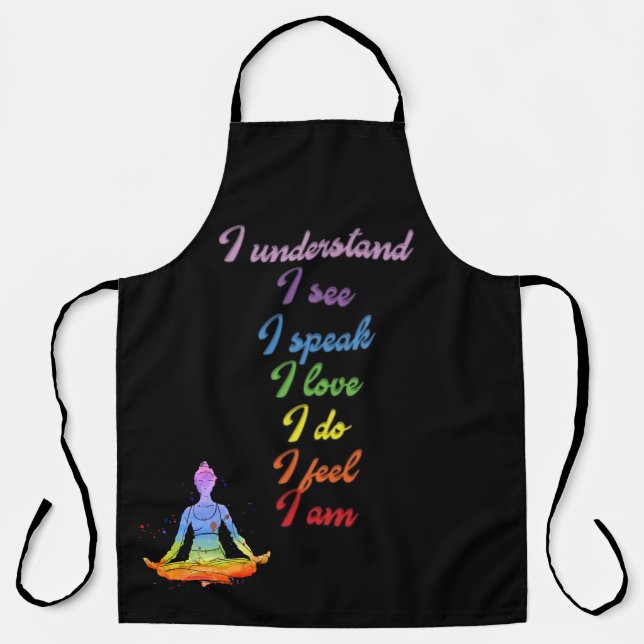 Boho 7 Chakra Spiritual Kitchen Apron (Front)