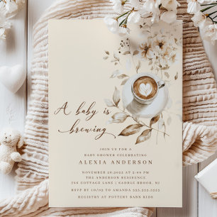 Boho A Baby Is Brewing Baby Shower  Invitation