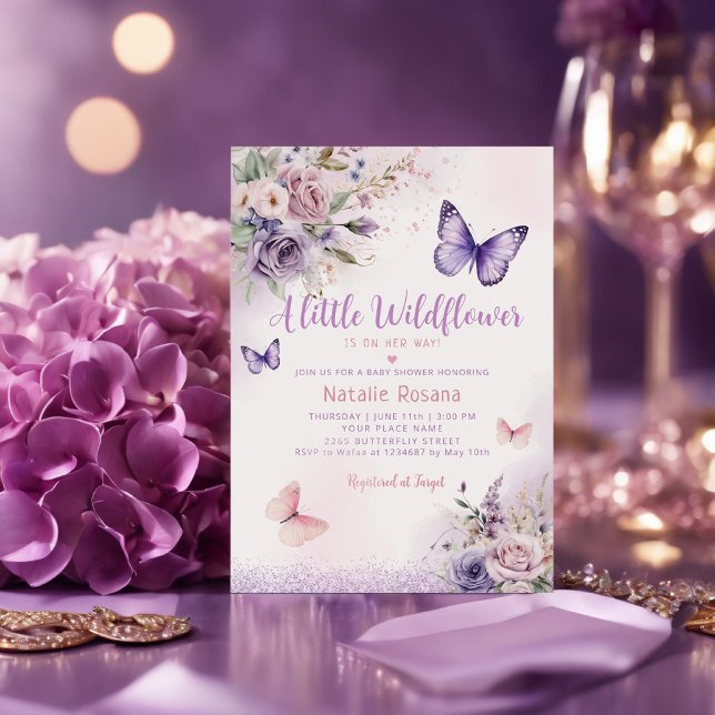 Boho A Little Butterfly Floral Girl Baby Shower Invitation (Creator Uploaded)