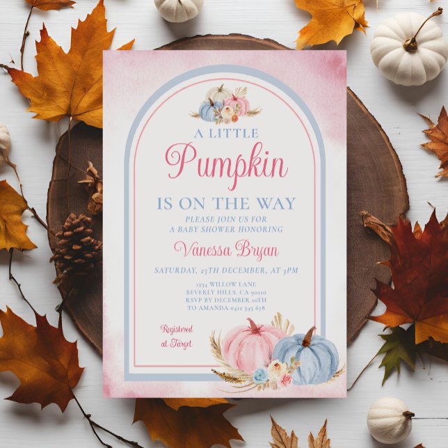 Boho A little Pumpkin Is on the way Baby Shower Invitation (Creator Uploaded)