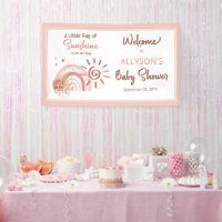 Boho A Little Ray of Sunshine Girl Baby Shower Ban