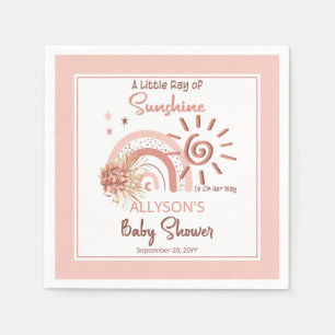 Boho A Little Ray of Sunshine Girl Baby Shower Napkin