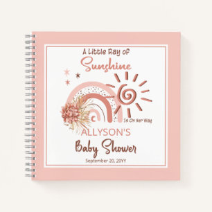 Boho A Little Ray of Sunshine Girl Baby Shower Notebook