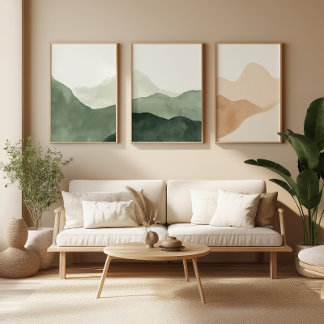 Boho Abstract 3-Piece Set - Neutral Wall Decor