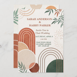 Boho Abstract Arch Wedding  Invitation