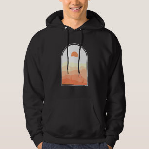 Boho Abstract Art Desert Sunset Landscape Geometri Hoodie