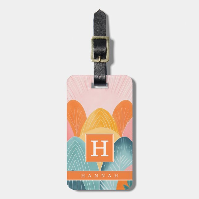 Boho Abstract Art Luggage Tag (Front Vertical)