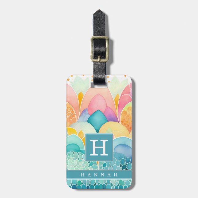 Boho Abstract Art Luggage Tag (Front Vertical)