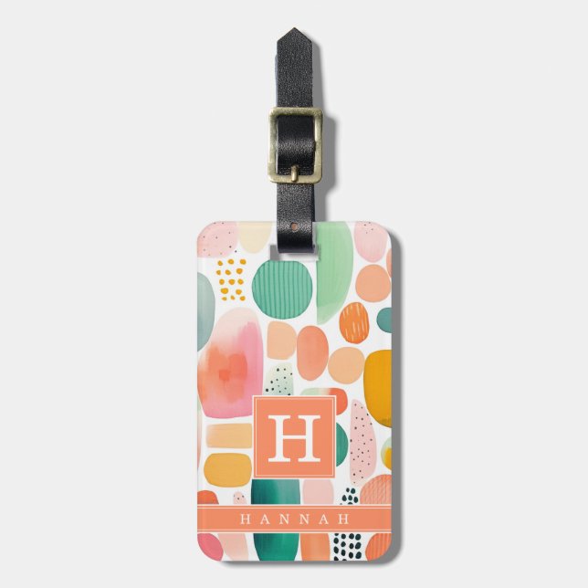 Boho Abstract Art Luggage Tag (Front Vertical)