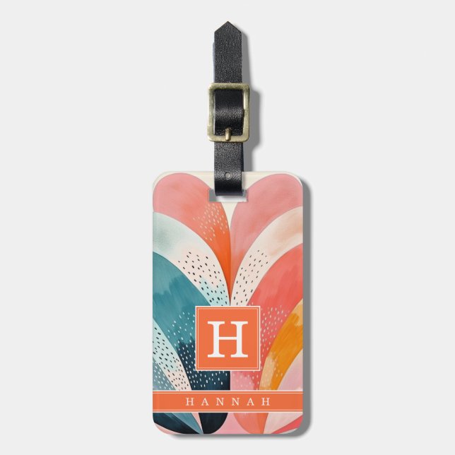 Boho Abstract Art Luggage Tag (Front Vertical)