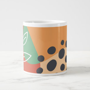 Boho abstract artwork terracotta red  large coffee mug