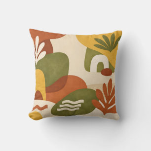 Boho Abstract Botanical Art Cushion
