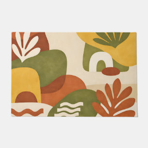 Boho Abstract Botanical Art Doormat