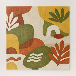 Boho Abstract Botanical Art Jigsaw Puzzle