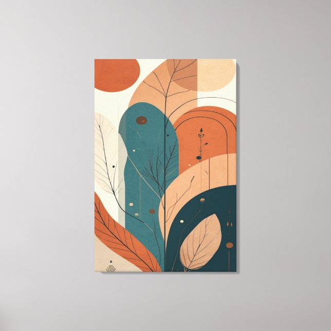Boho Abstract Botanical Modern Minimal Wall Art (Front)