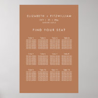Boho Abstract | Caramel Mocha Seating Chart Poster