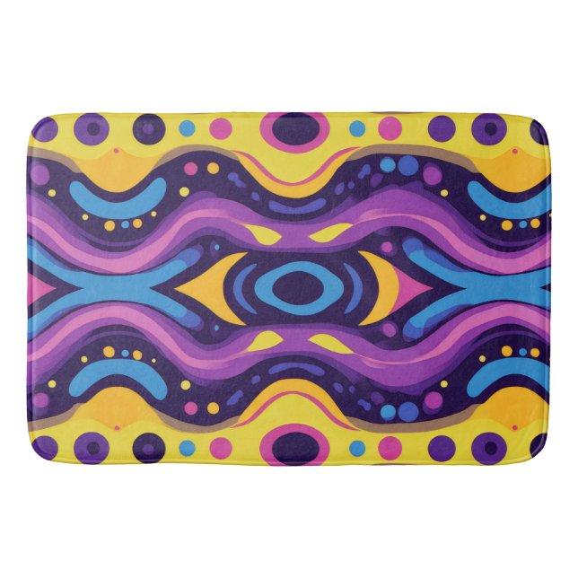 Boho Abstract colourful 17 Bath Mat (Front)