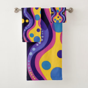 Boho Abstract colourful 18 Bath Towel Set