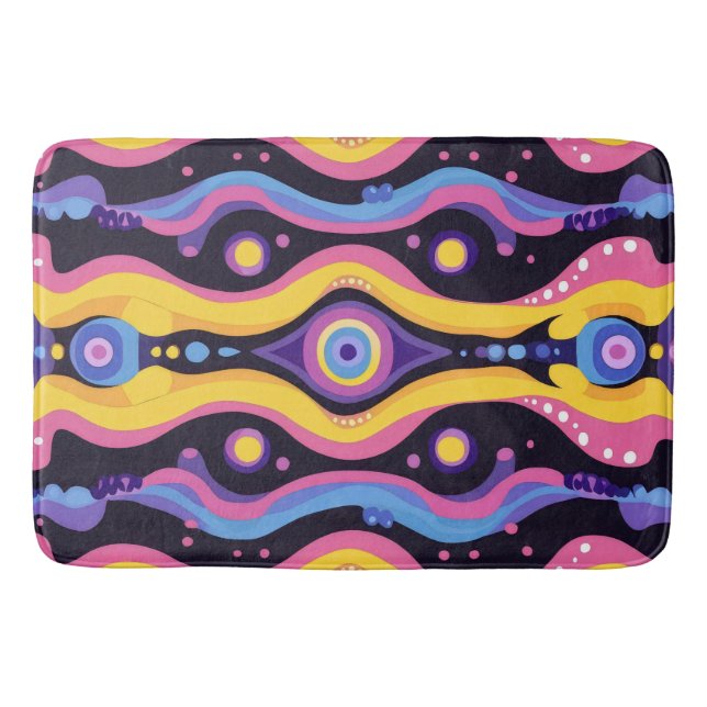 Boho Abstract colourful 3 Bath Mat (Front)